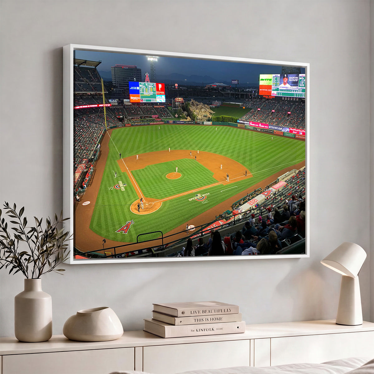 93707-MGV-CV-36X24 - Angel Stadium Aerial Canvas Print | Los Angeles Angels Baseball