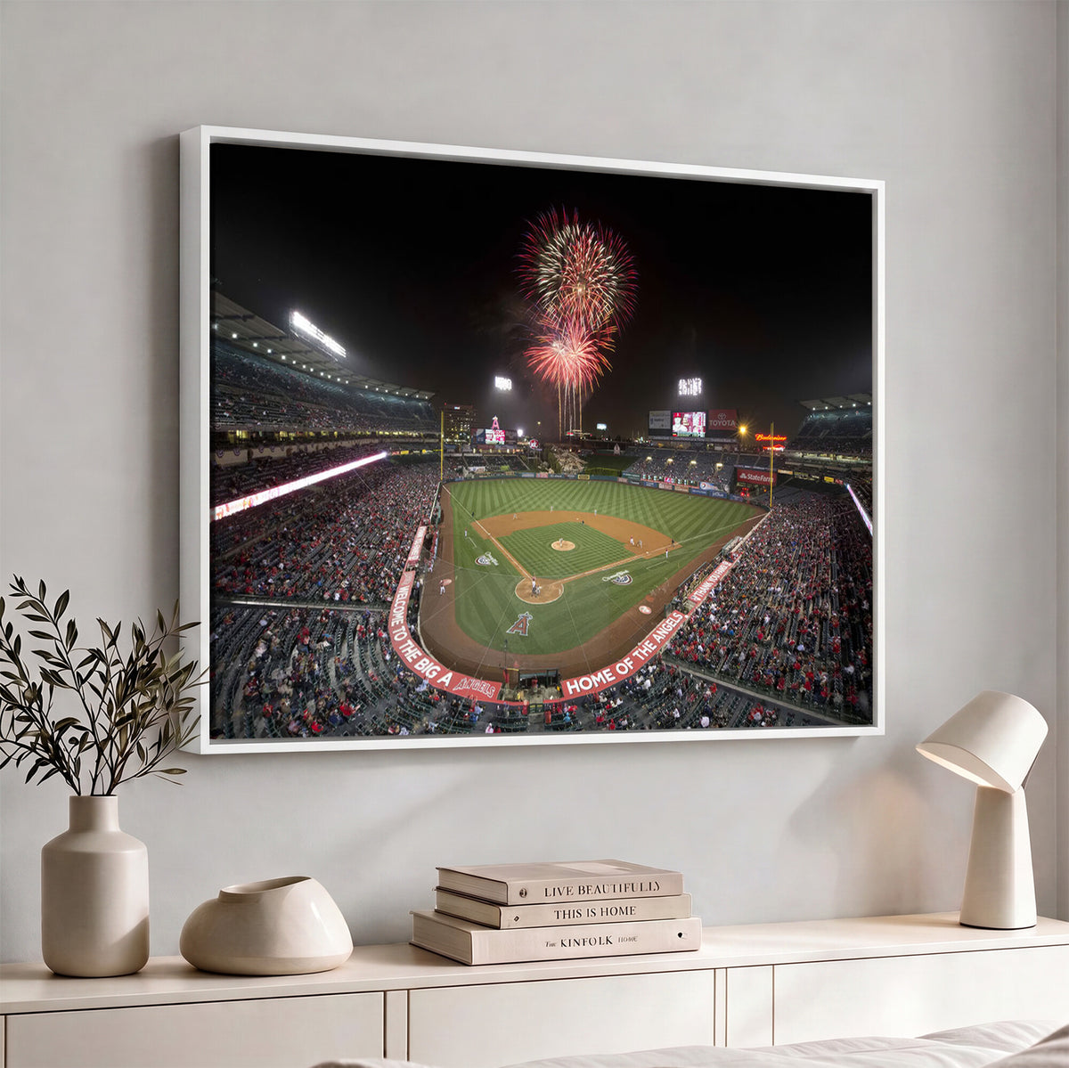 63592-MGV-CV-36X24 - Angel Stadium in Los Angeles Stadium Wall Art Canvas Print