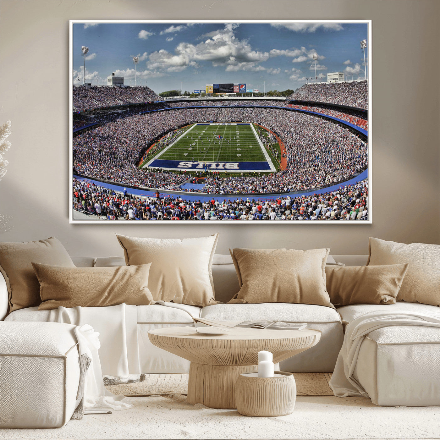 MGV-FC-36X24 - Buffalo Bills Highmark Stadium Wall Art Canvas Print - Bills Stadium Game Day Triple Canvas Wall Art - Buffalo Bills NFL Match