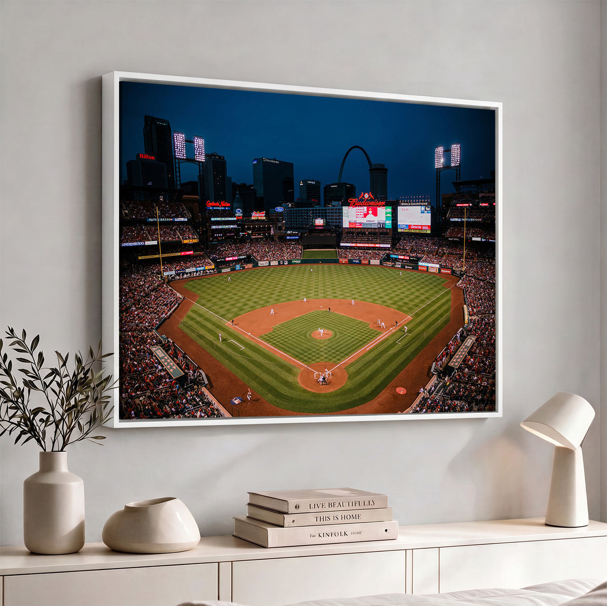 38612-MGV-CV-36X24 - St. Louis Cardinals Baseball Team Print - Busch Stadium Wall Art