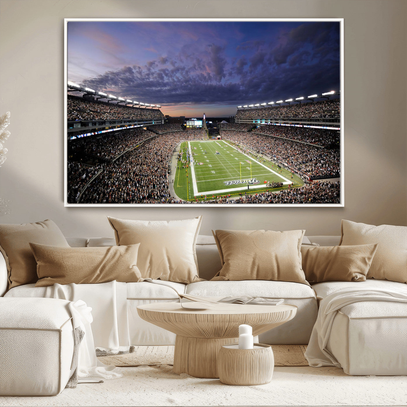MGV-FC-36X24 - New England Patriots Football Team Print - Foxborough Gillette Stadium Wall Art Canvas Print