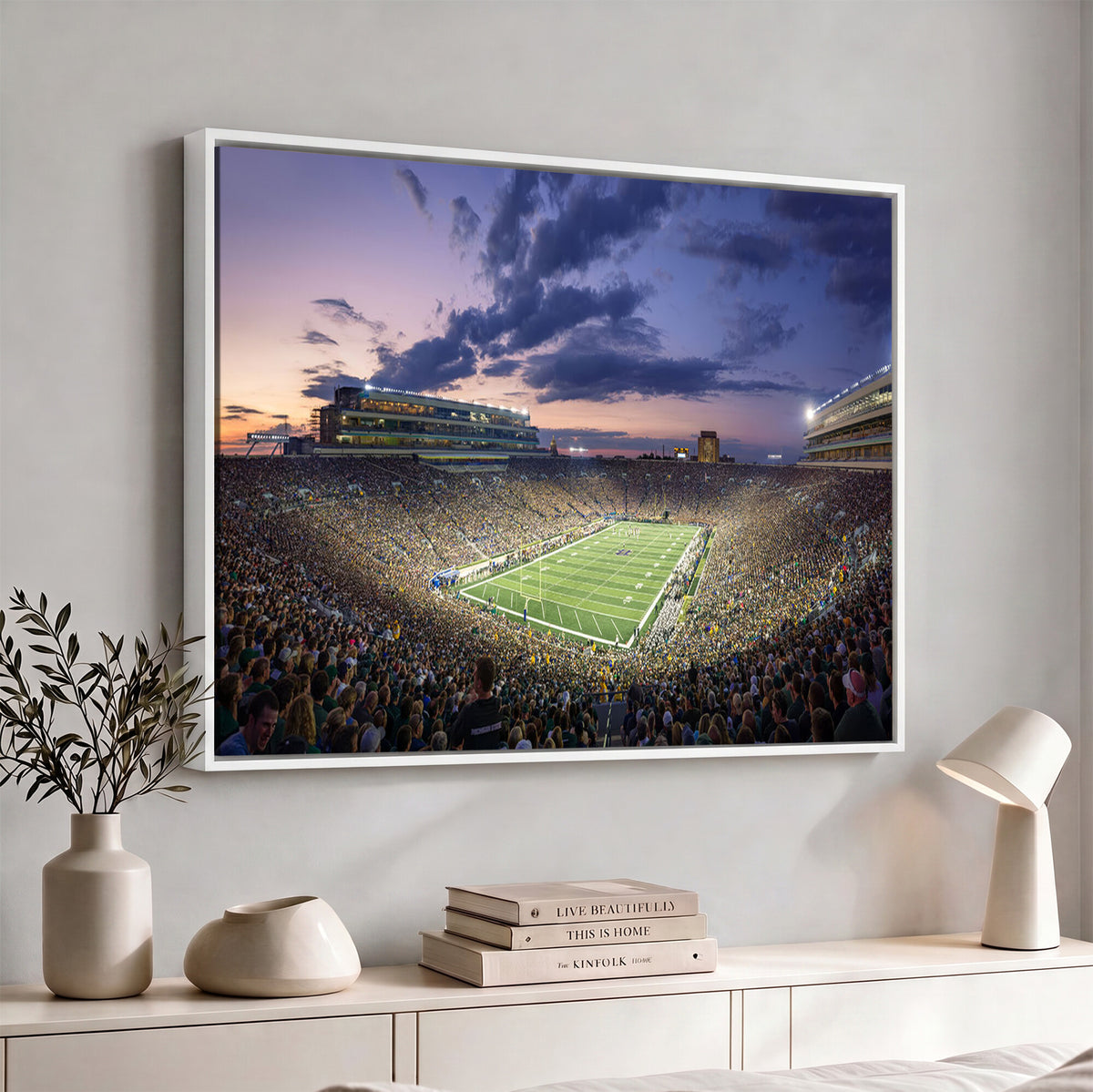 50825-MGV-CV-36X24 - Notre Dame Fighting Irish Football Team Print, Notre Dame Stadium Wall Art Canvas Print