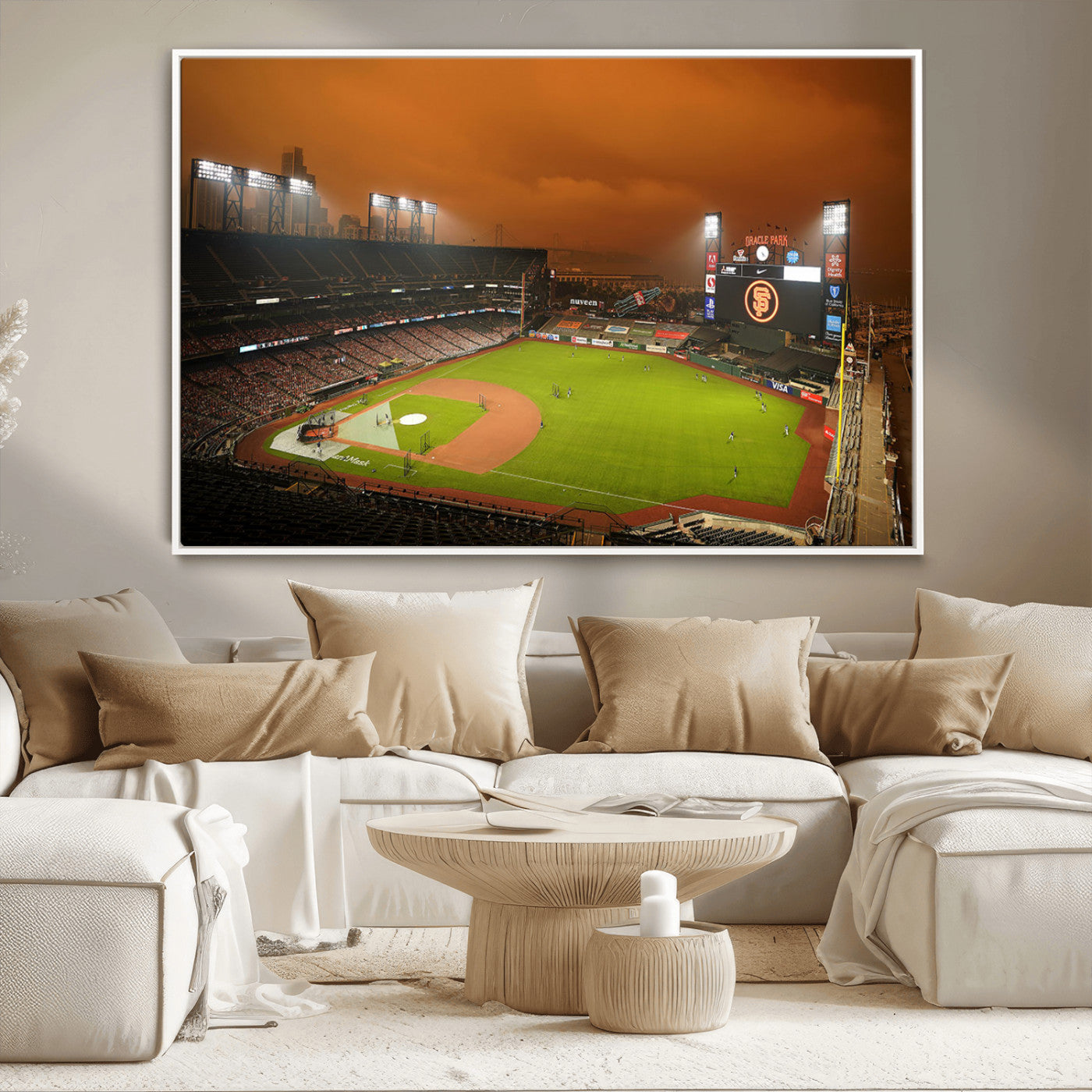MGV-FC-36X24 - San Francisco Giants Baseball Team Print - Oracle Park Stadium Wall Art Canvas Print