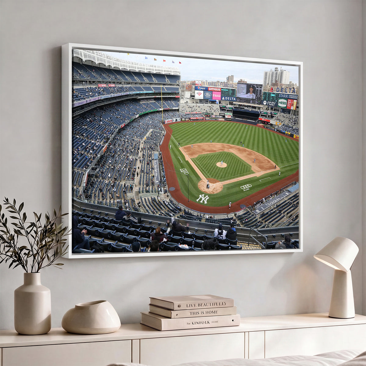 45784-MGV-CV-36X24 - New York Yankees Baseball Team Print, Yankee Stadium Wall Art Canvas Print