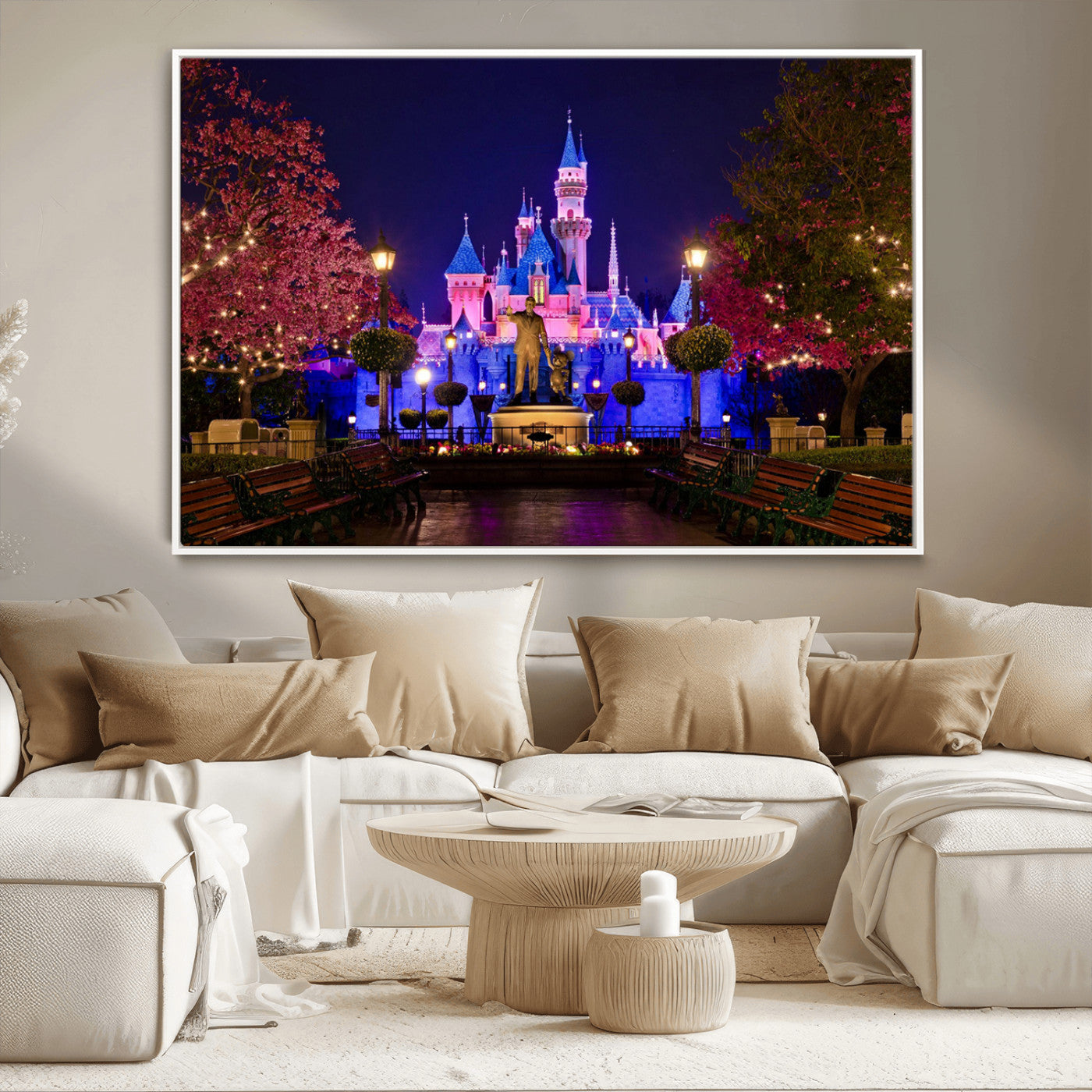 MGV-FC-36X24 - Castle Large Wall Art Disney Magic Kingdom Kids Room Decor - Disney World Christmas Home Decor Child
