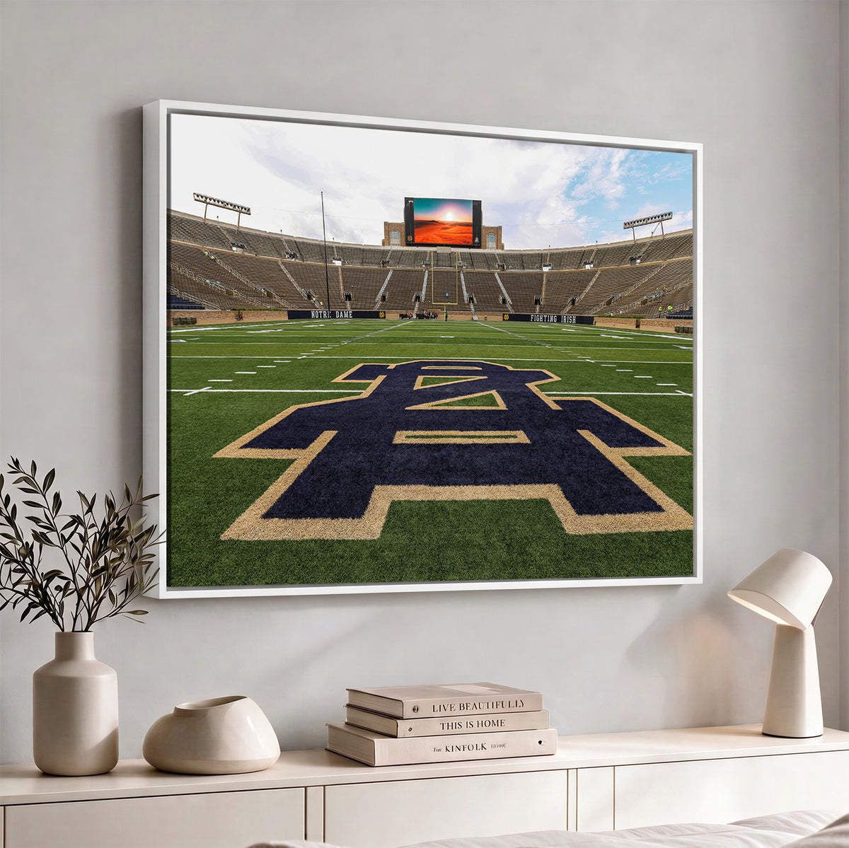 52835-MGV-CV-36X24 - Notre Dame Stadium Giclee Canvas Print | Triptych Wall Art Featuring Iconic Notre Dame Football