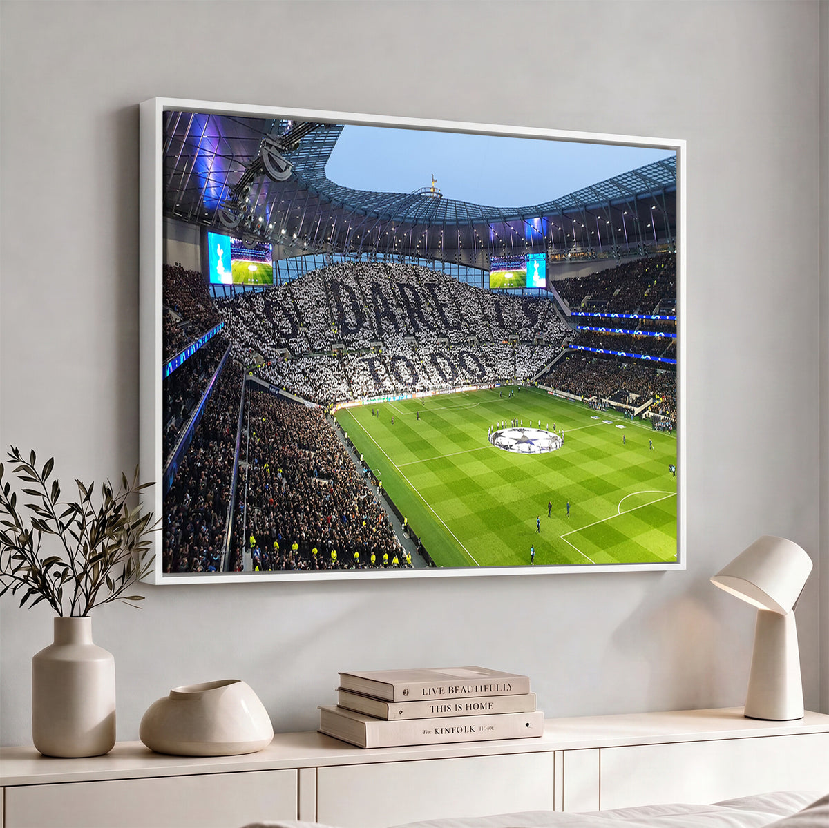 38765-MGV-CV-36X24 - Tottenham Hotspur Stadium Canvas Print, Match Day Triple Canvas Wall Art