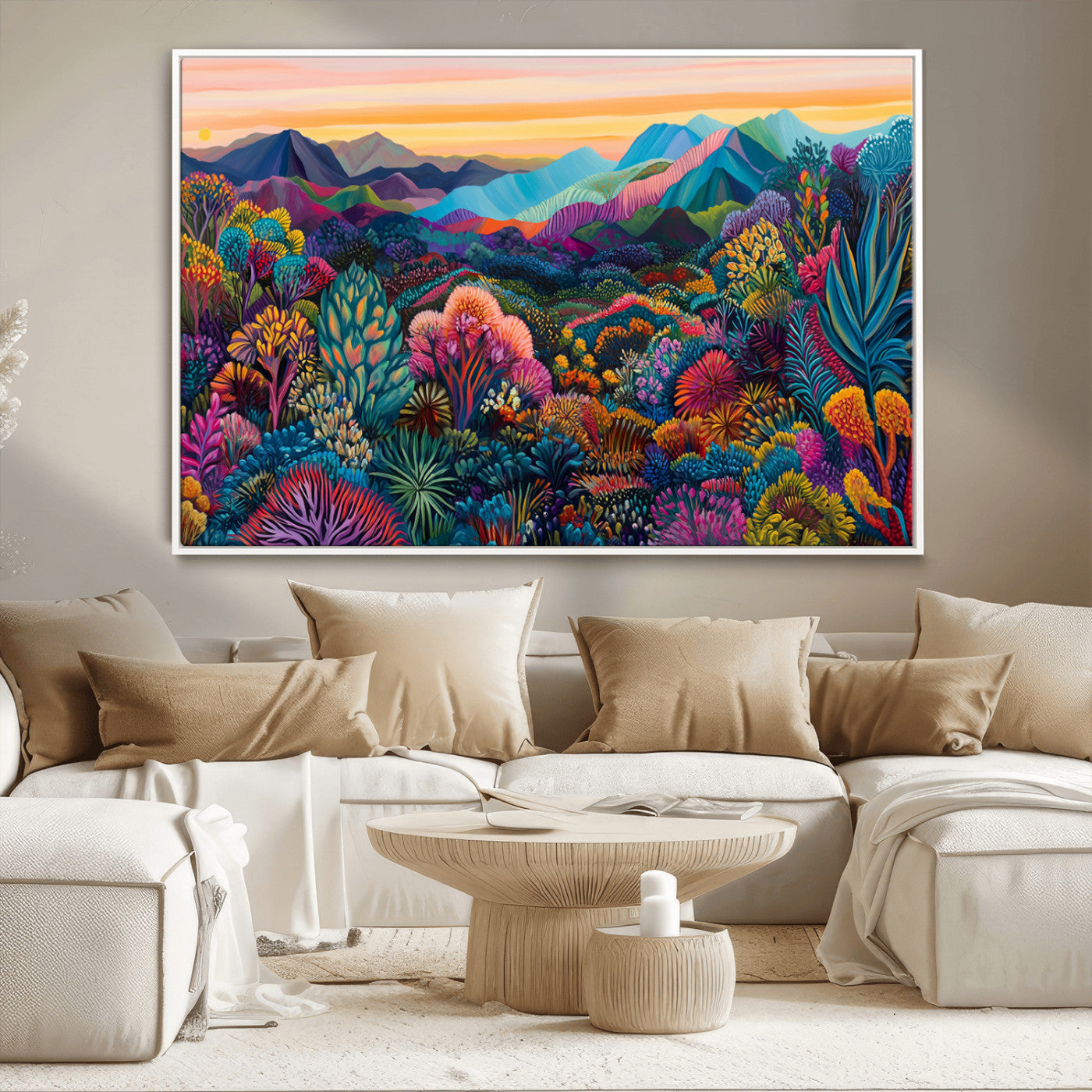 MGV-FC-36X24 - Colorful Abstract Landscape Wall Art Print Canvas - Vibrant Modern Decor for Living Room, Office, or