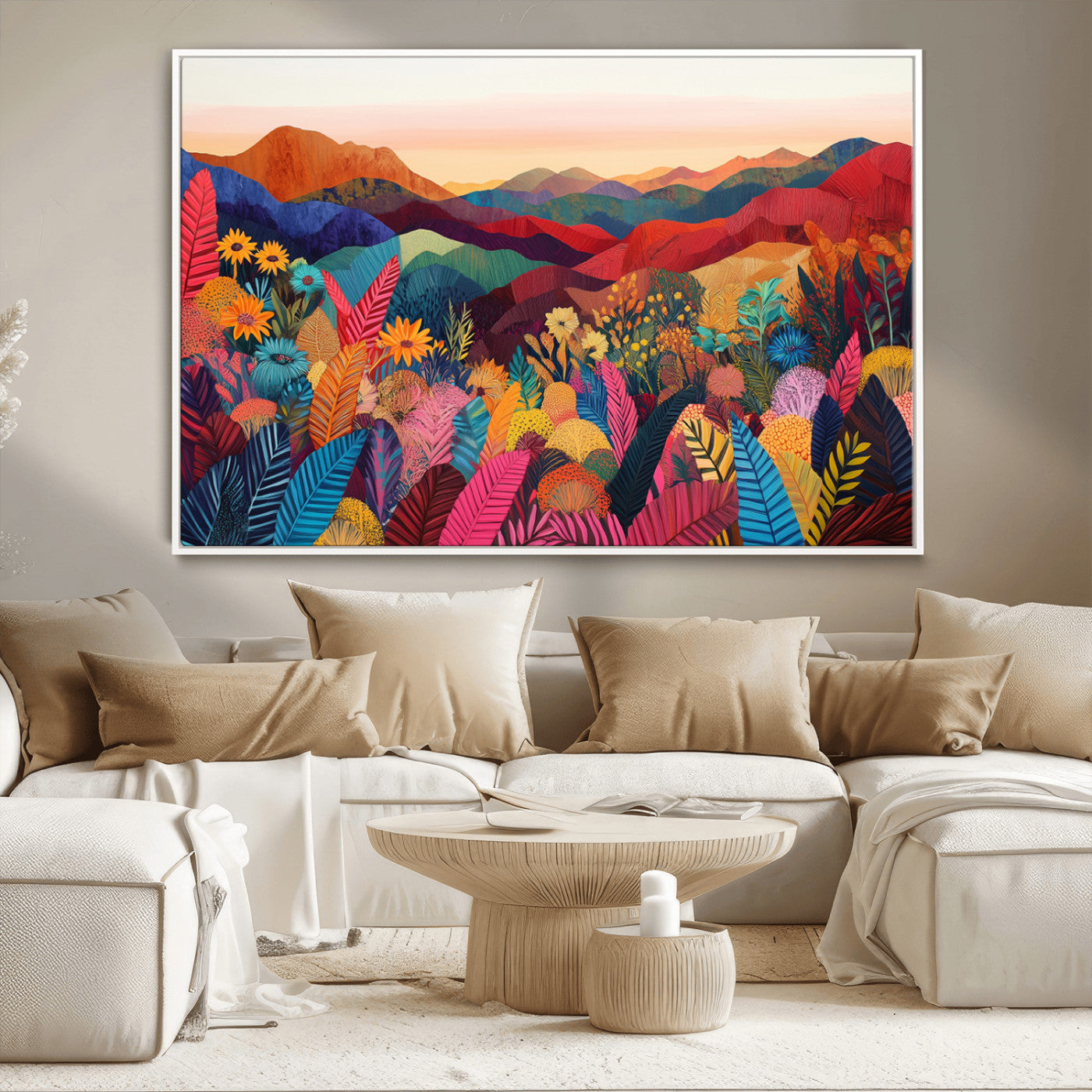 MGV-FC-36X24 - YAYOI KUSAMA Abstract Print - Landscape Canvas Wall Art Print - Vibrant Modern Decor for Living