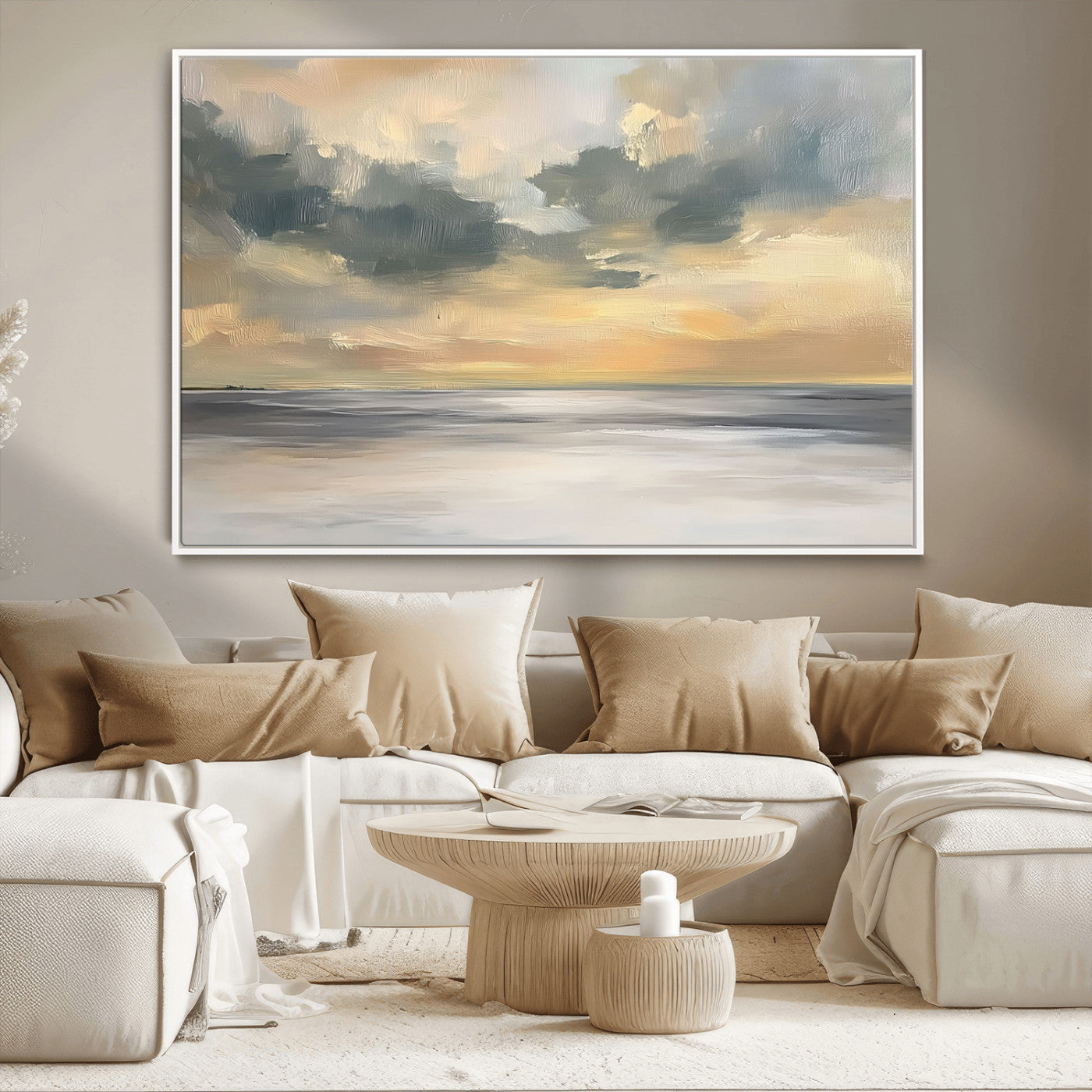 MGV-FC-36X24 - Modern Coastal Artwork with Vibrant Abstract Ocean Waves Wall Art Canvas Print for Contemporary