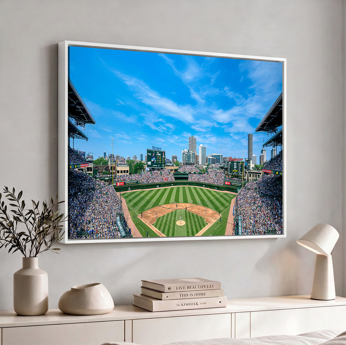 32373-MGV-CV-36X24 - Wrigley Field Chicago Cubs Panoramic Art Multi-Piece Canvas