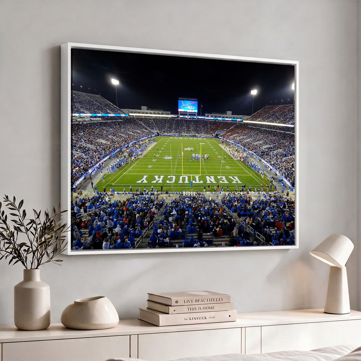 14304-MGV-CV-36X24 - Kroger Field Canvas Wall Art, Kentucky Stadium Wall Art, Framed and Ready to Hang