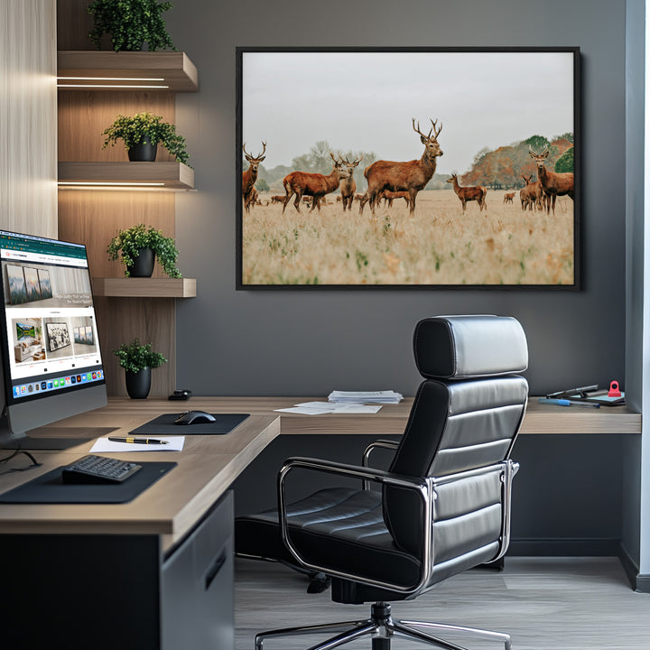 Rustic Deer Print Wall Art Canvas Print