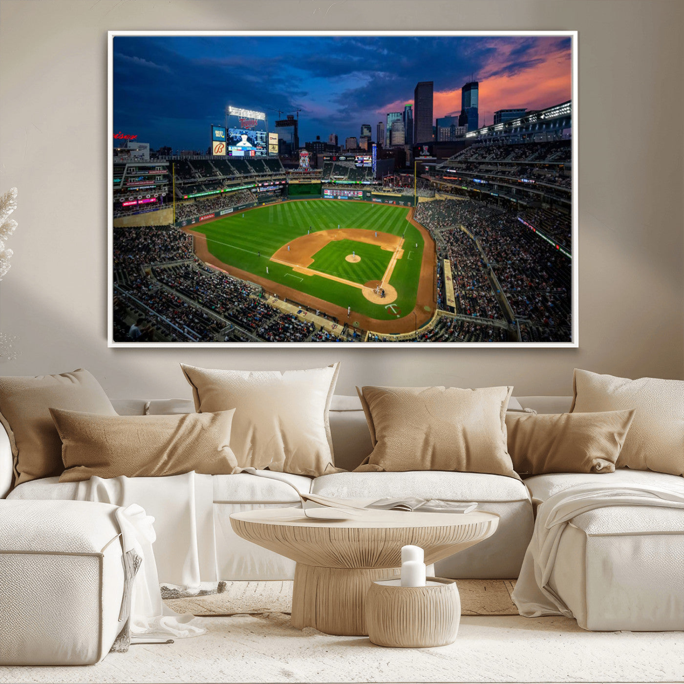 68222753-MGV-CV-36X24-Target Field Wall Art Canvas Print, Baseball Stadium Print, Minneapolis Major League Baseball's Minnesota Twins