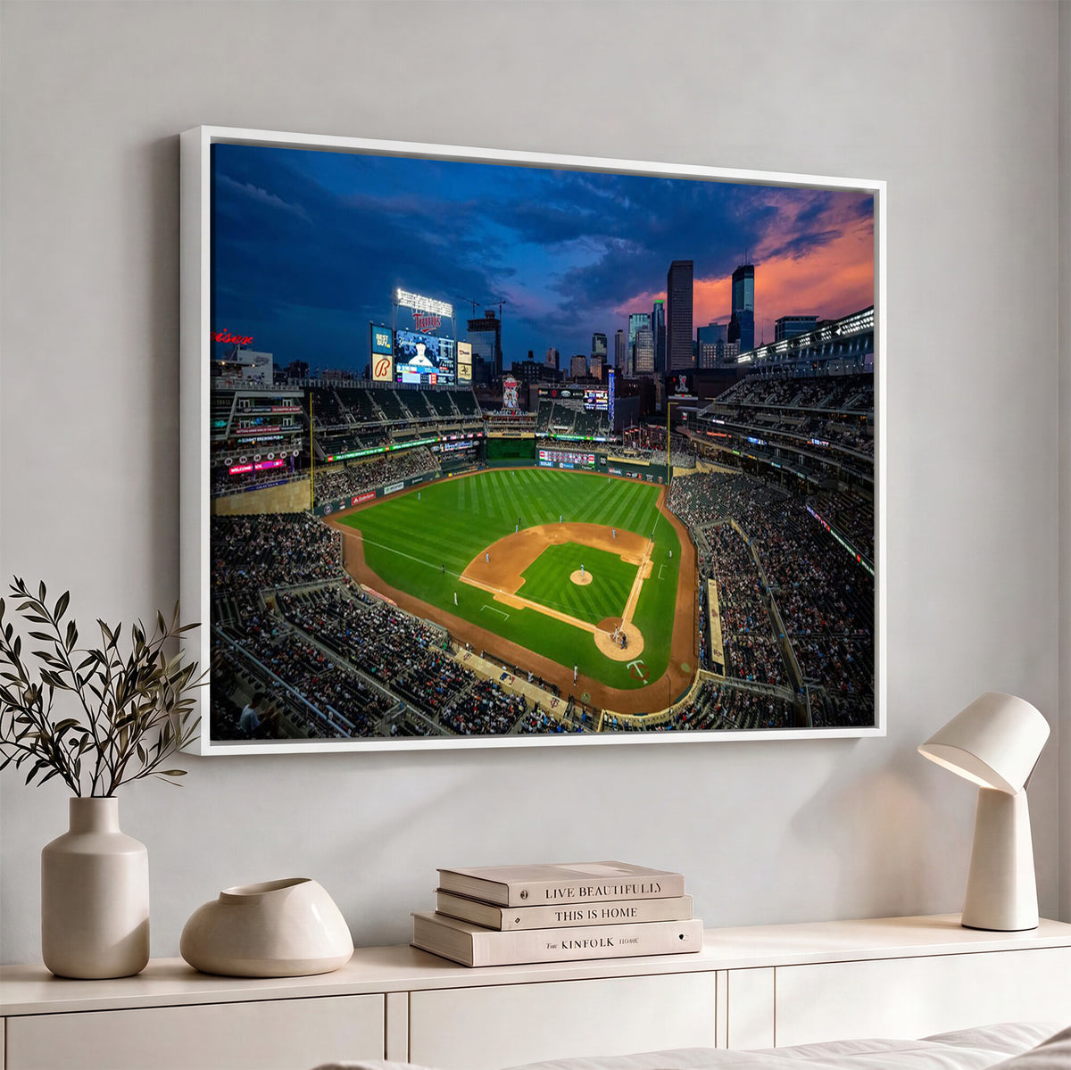 68222753-MGV-CV-36X24 - Target Field Wall Art Canvas Print, Baseball Stadium Scene