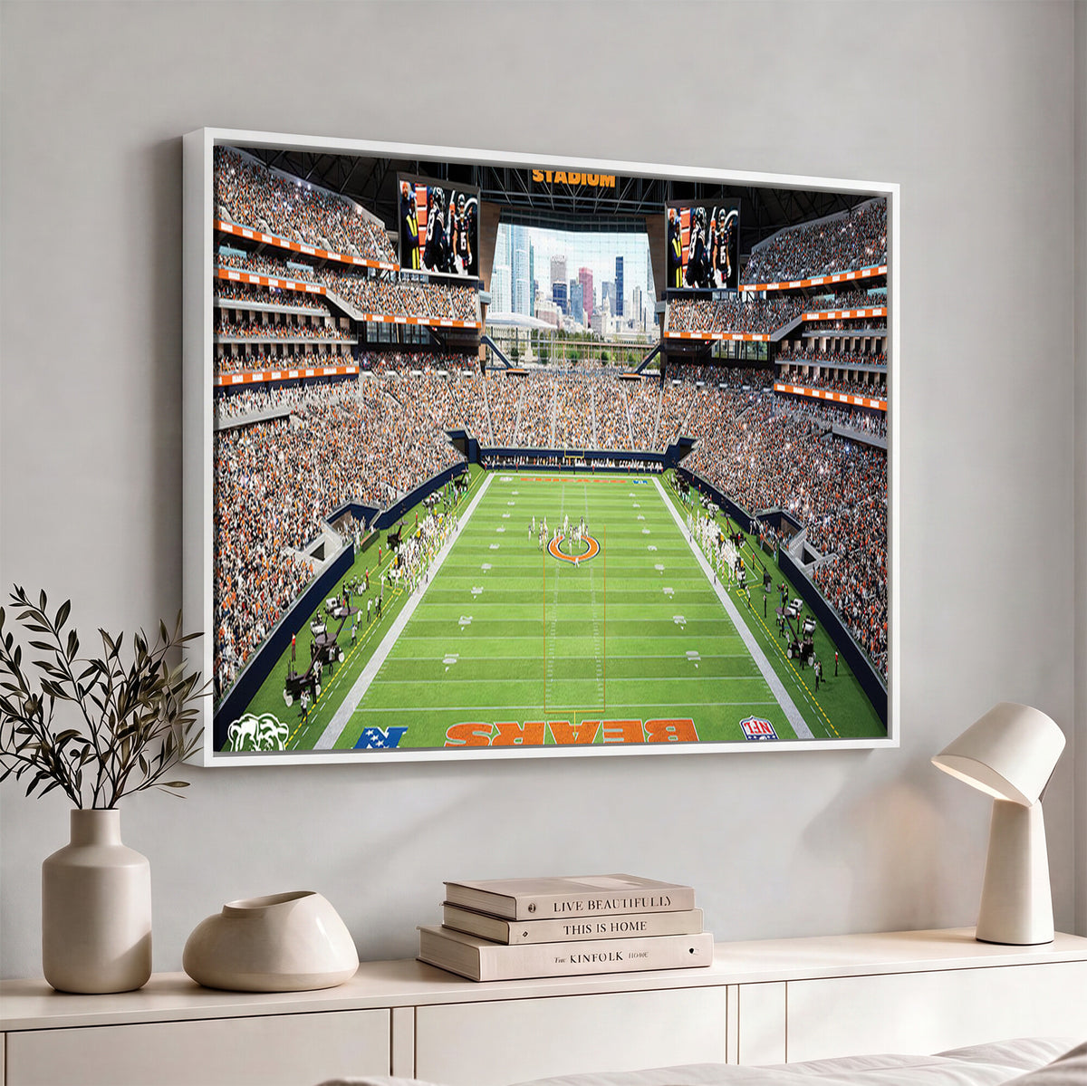 76935553-PAN-FL-20X10 - Chicago Bears Soldiers Field Wall Art Canvas Print, Home Office Wall Decor