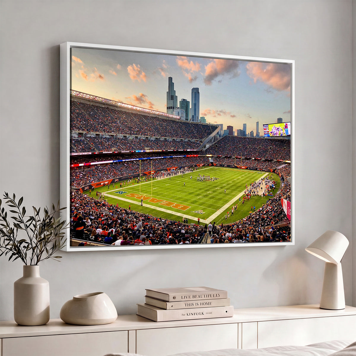 55377093-PAN-FL-20X10 - Chicago Bears Soldiers Field Wall Art Canvas Print, Man Cave Wall Decor