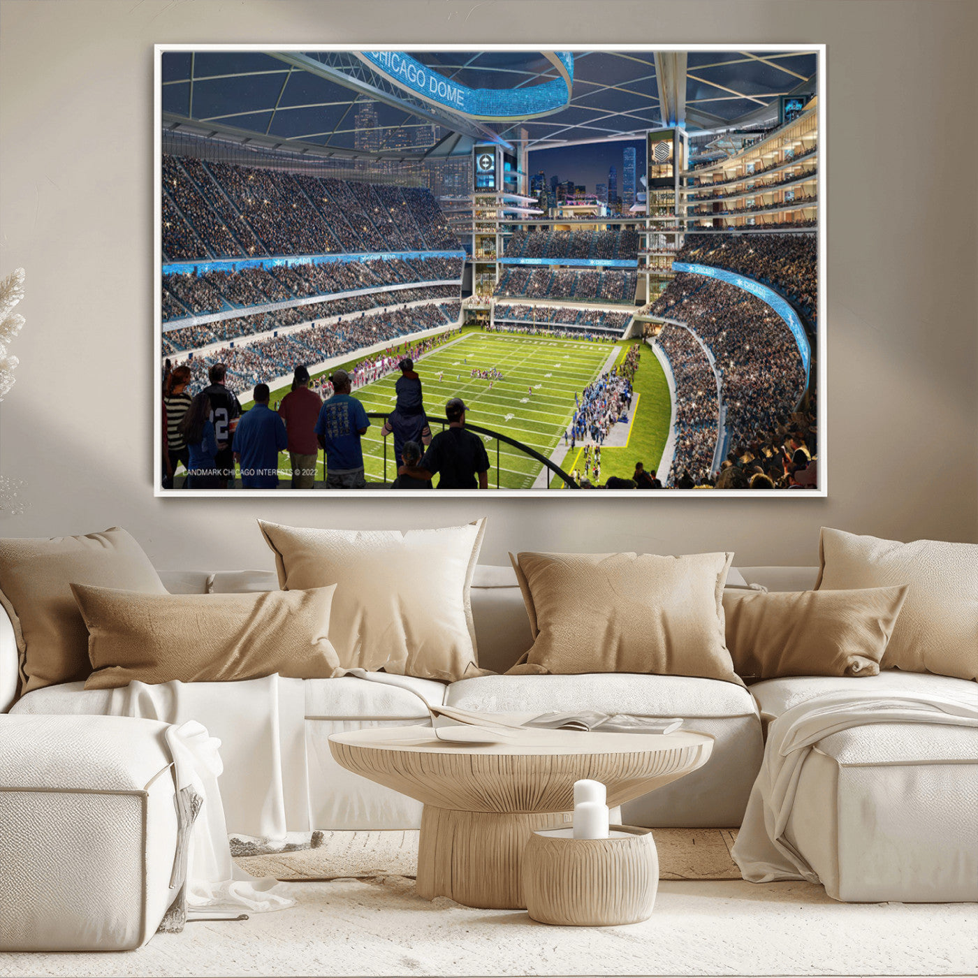 MGV-FC-36X24 - Chicago Bears Soldiers Field Wall Art Canvas Print – Framed Football Stadium Artwork for Sports