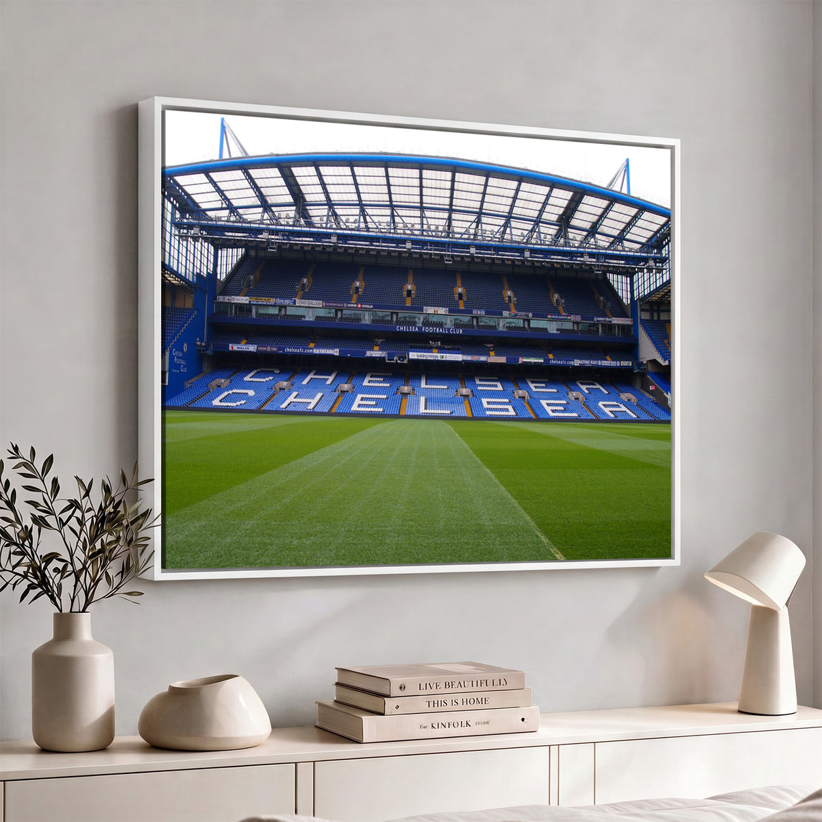 38616413CHELSA-MGV-CV-36X24 - Stamford Bridge Chelsea Football Stadium Canvas Wall Art
