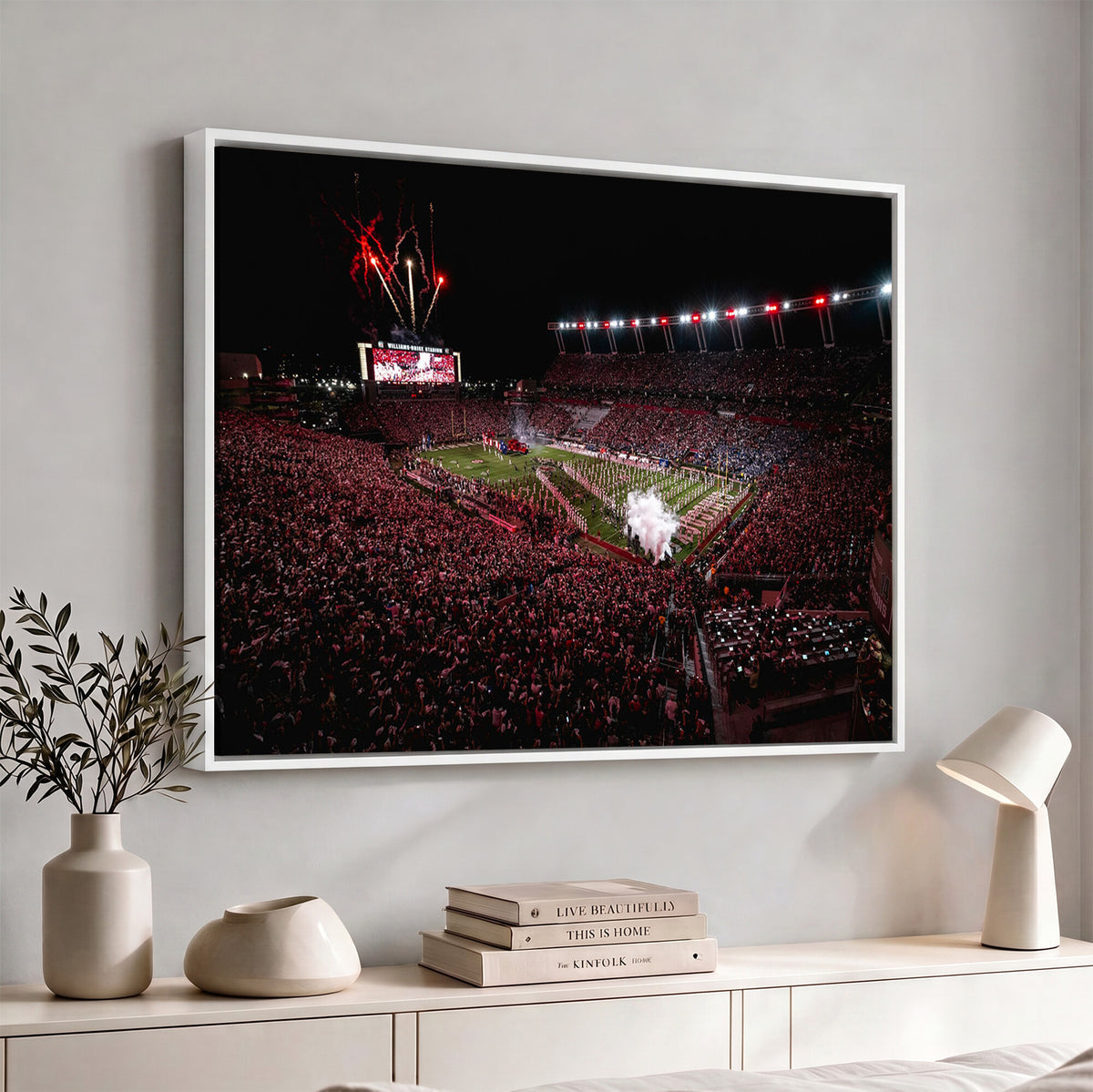 60690191-MGV-CV-36X24 - William Brice Stadium Wall Art Print, Baseball Game Room