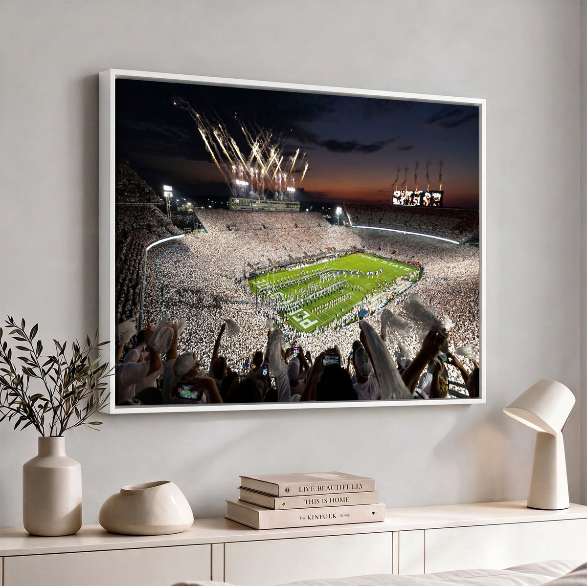 26666-MGV-CV-36X24 - Penn State Stadium Wall Art Canvas Print, White Out