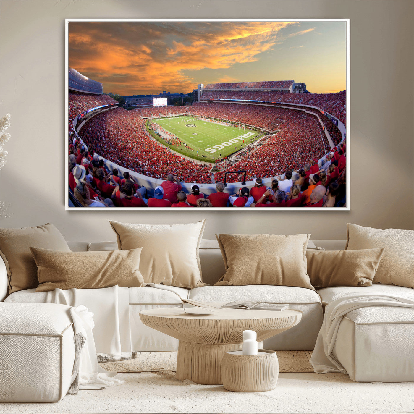 73680988-MGV-CV-36X24-Dooley Stadium Wall Art Print, Sports Arena Canvas Wall Art, Dooley Field at Sanford Stadium Canvas Print, Modern Athletic Field Art Printing
