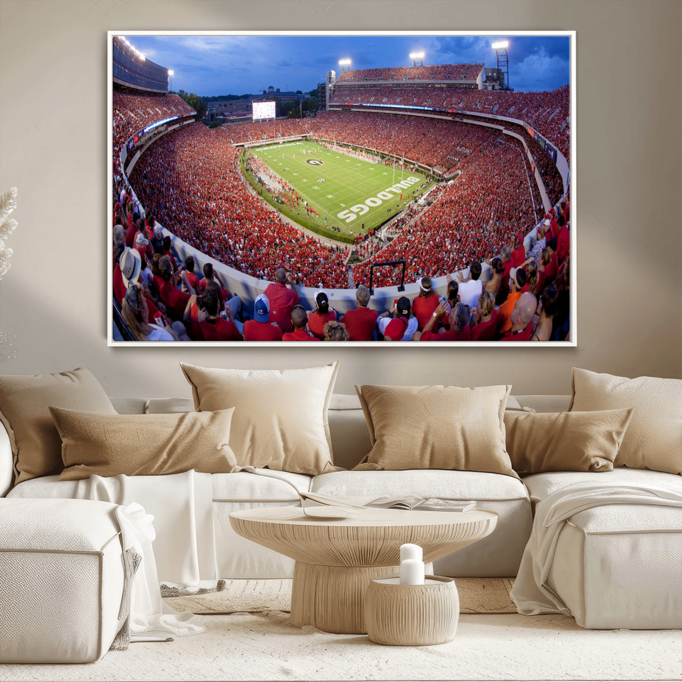 10244378-MGV-CV-36X24-Dooley Stadium Wall Art Print, Sports Arena Canvas Wall Art, Dooley Field at Sanford Stadium Canvas Print, Modern Athletic Field Art Printing