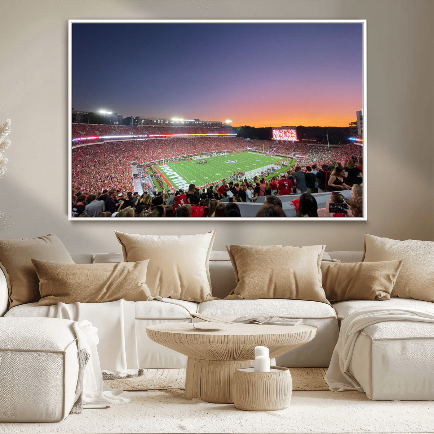 25139565-MGV-CV-36X24-Dooley Stadium Wall Art Print, Sports Arena Canvas Wall Art, Dooley Field at Sanford Stadium Canvas Print, Modern Athletic Field Art Printing