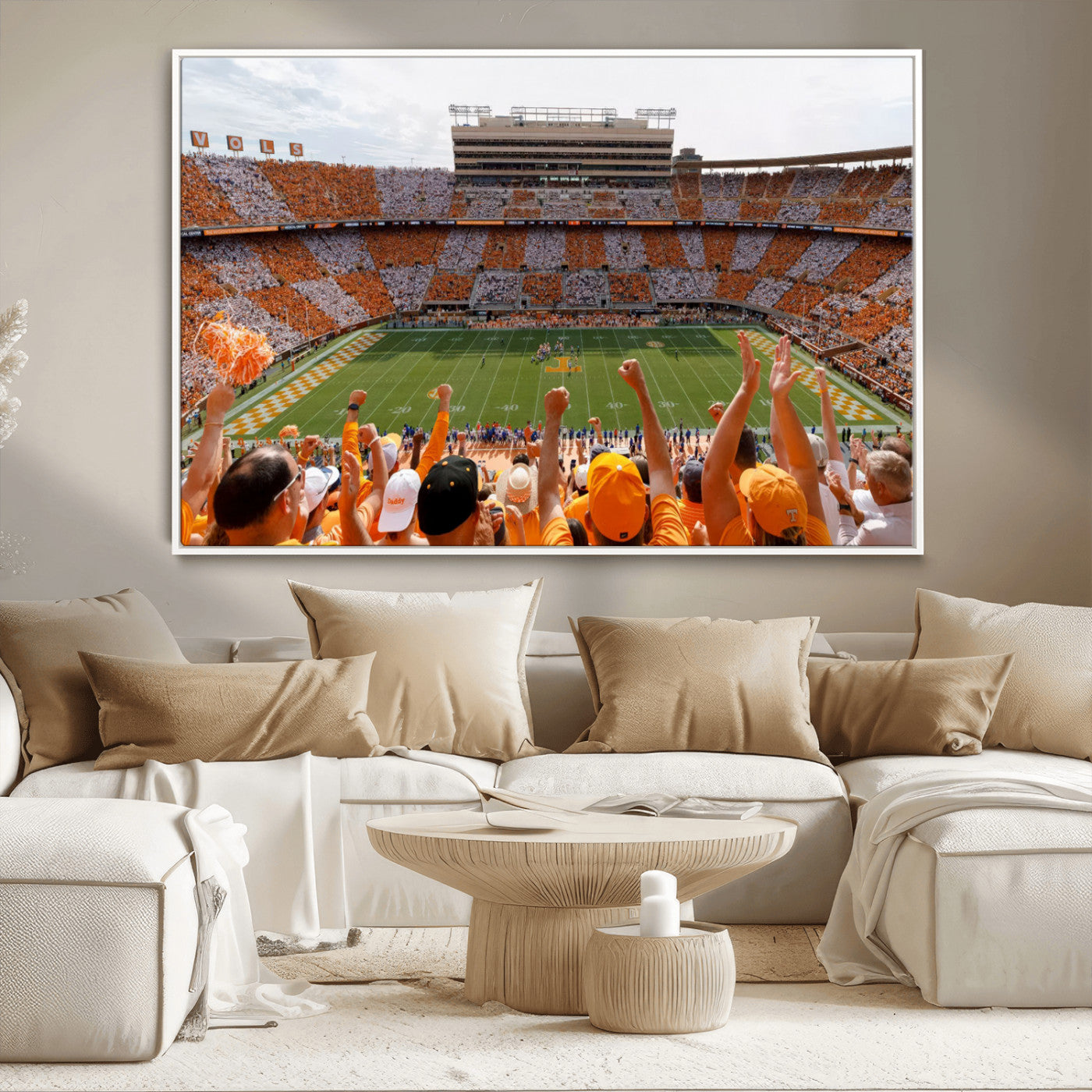 76011417-MGV-CV-36X24-Tennessee Neyland Stadium Wall Art Print, Sports Arena Canvas Wall Art, Panoramic Stadium Canvas Print, Modern Athletic Field Art Printing