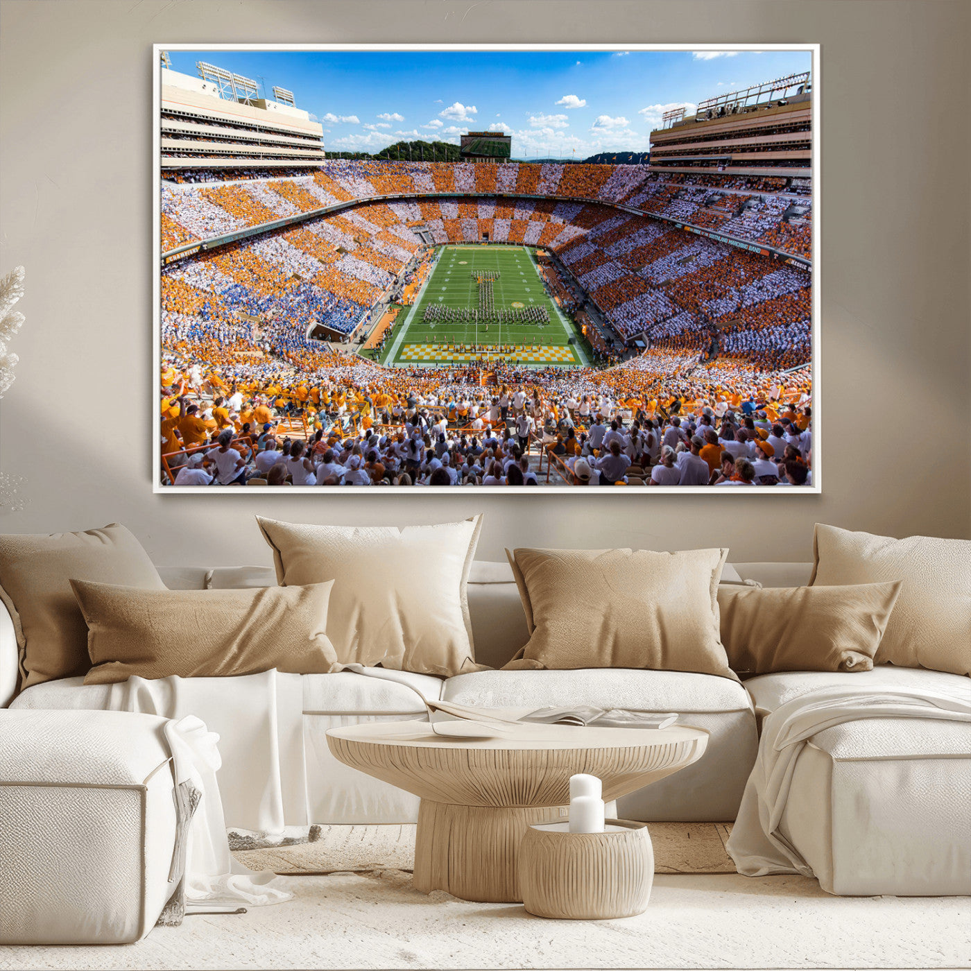 Tennessee Neyland Stadium Wall Art Print, Sports Arena Canvas Wall Art, Panoramic Stadium Canvas Print, Modern Athletic Field Art Printing