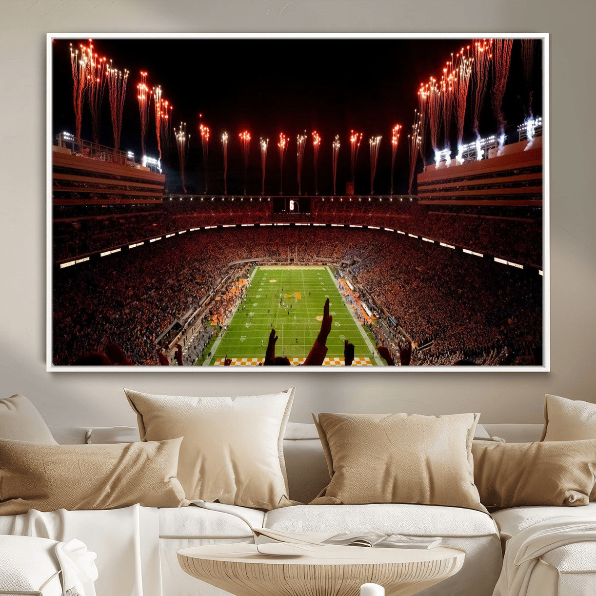73358115-MGV-FC-36X24 - Tennessee Neyland Stadium Wall Art, Sports Arena Canvas Print, Panoramic Stadium Canvas Artwork for Home, Office