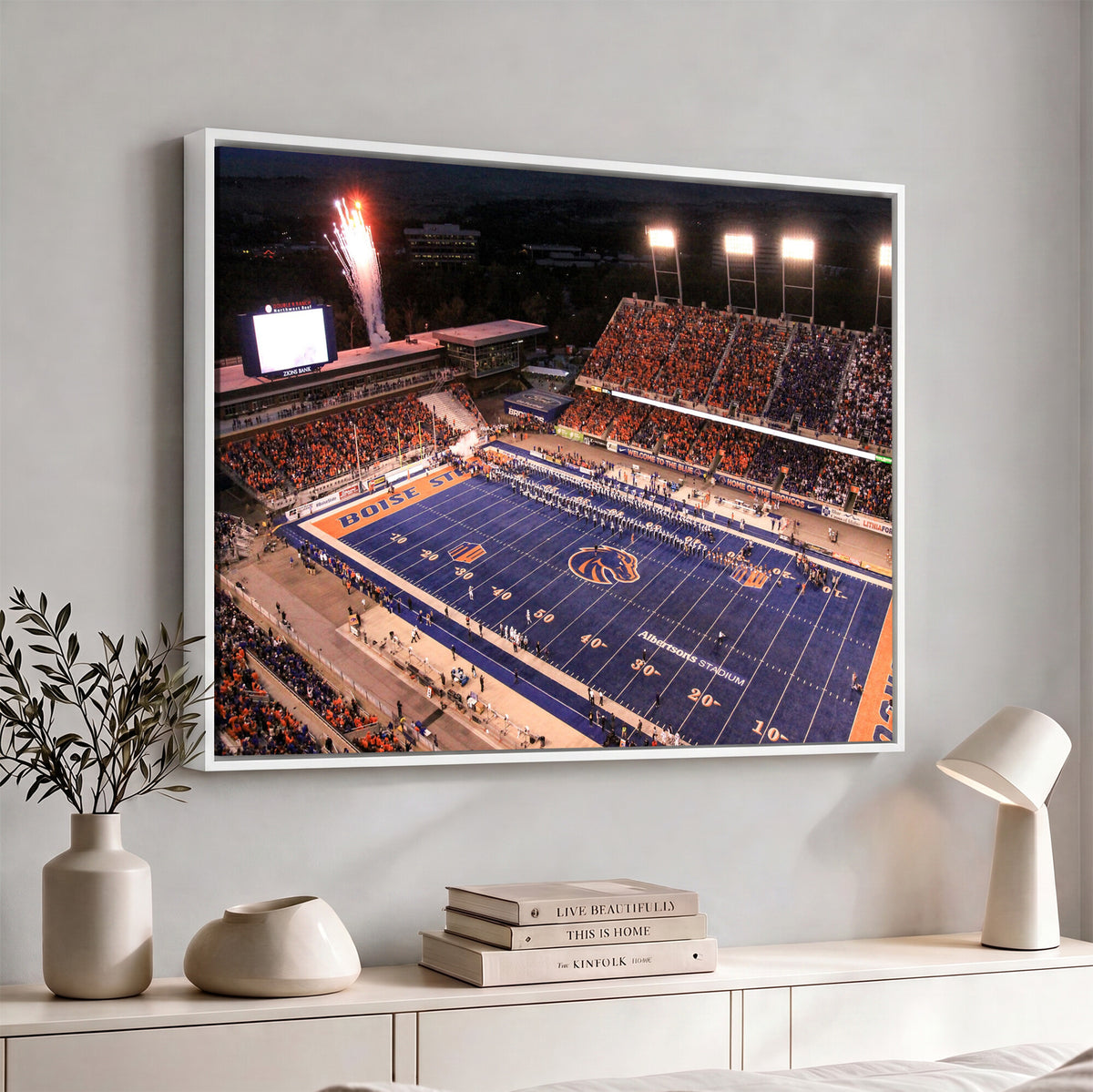 BS1001S-MGV-CV-36X24 - Boise State Broncos Albertsons Stadium Wall Art Canvas Print