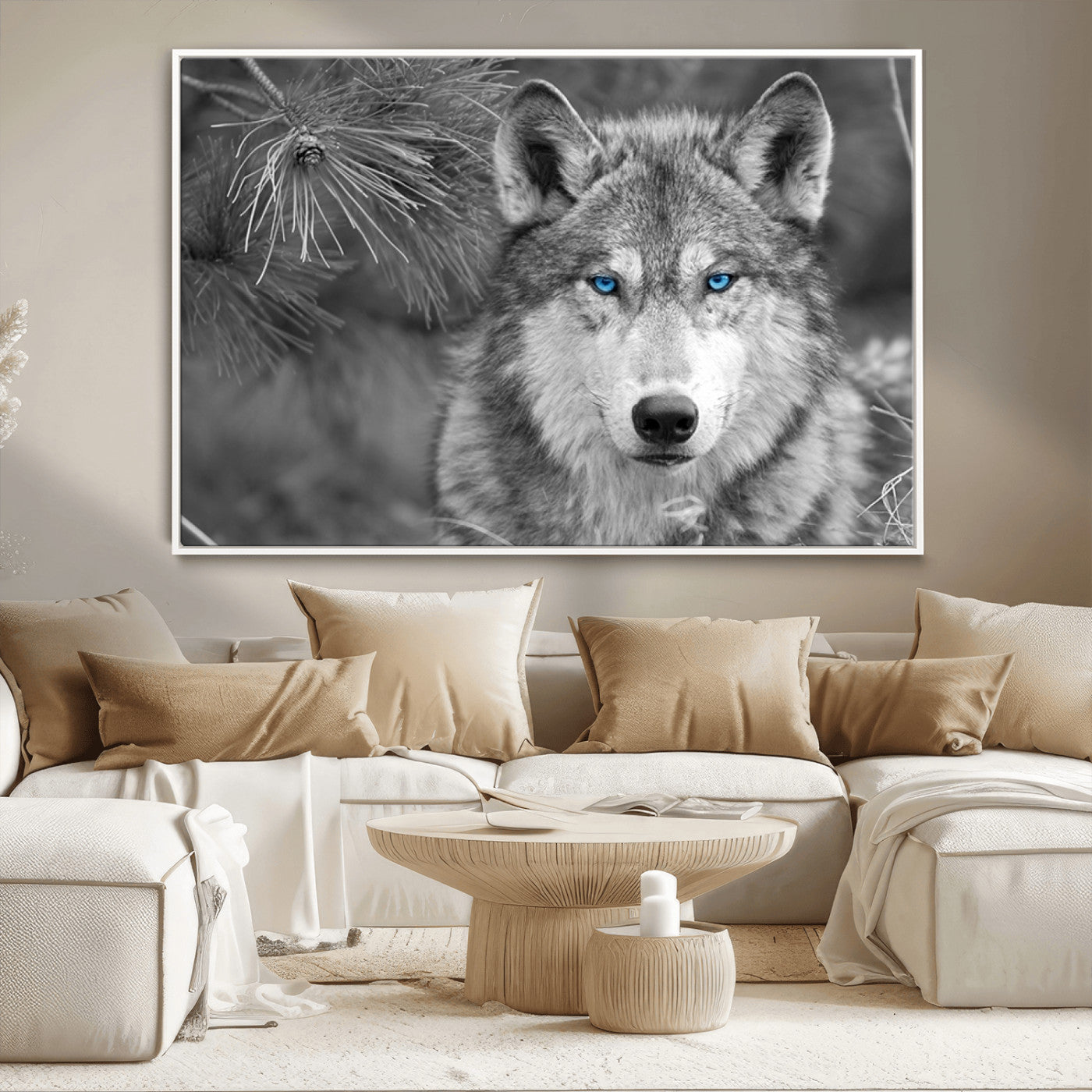MGV-FC-36X24 - Wild Wolf Blue Eye Wall Art Canvas Print