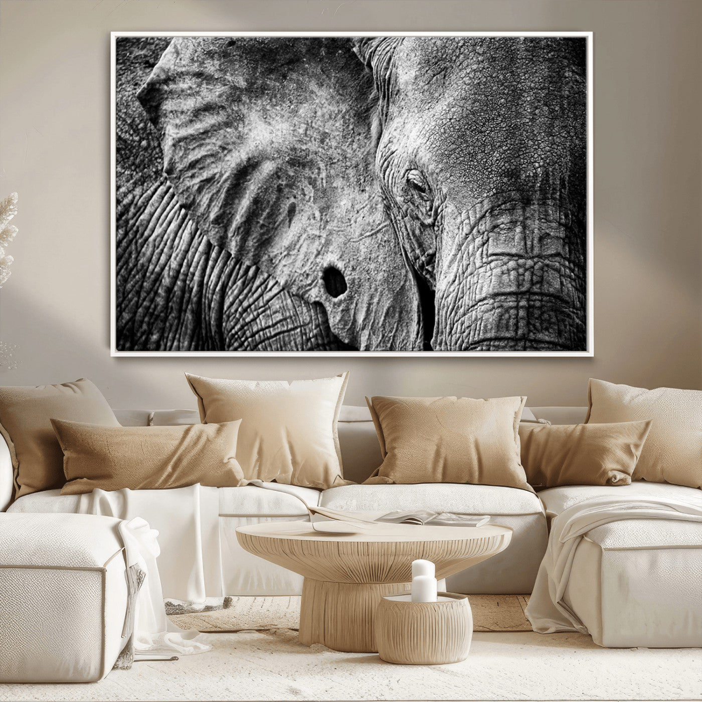 MGV-FC-36X24 - Wild Old Elephant Wall Art Canvas Print