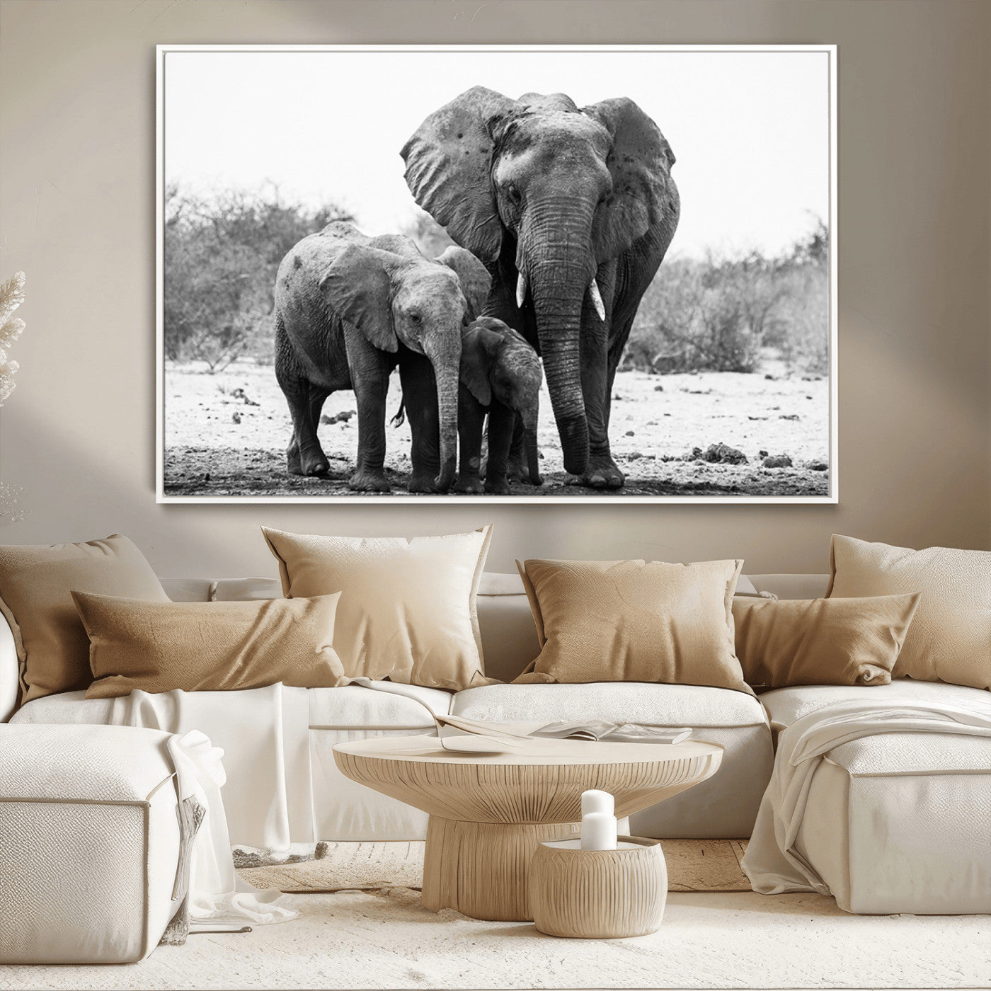 MGV-FC-36X24 - Elephant Family Africa Wall Art Canvas Print
