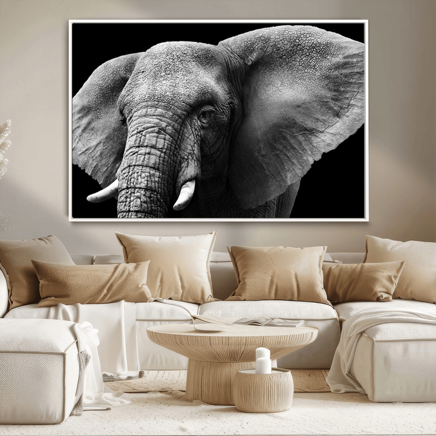 MGV-FC-36X24 - Big Elephant Close Up Wall Art Canvas Print