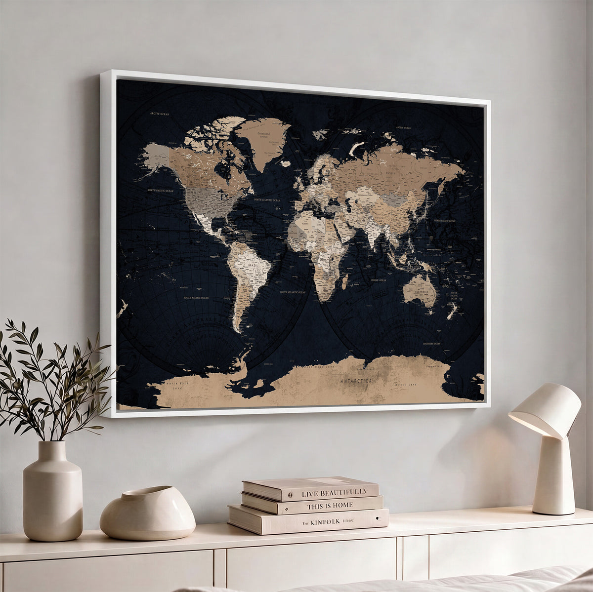 25812727-MGV-CV-36X24 - Grunge Wall Art World Map Canvas Print