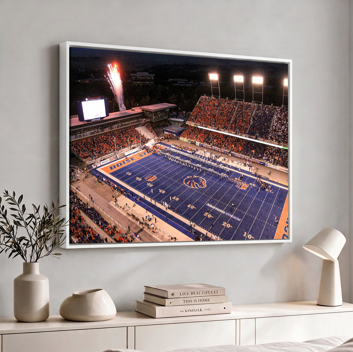 58849575-MGV-CV-36X24 - Boise State Stadium Large Wall Art Canvas Print for Living Room and Game Room Decor