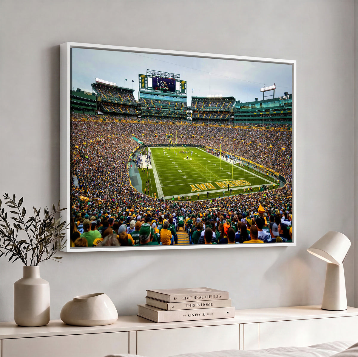 56521752-MGV-CV-36X24 - Green Bay Packers Stadium Wall Art Canvas Print, Lambeau Field