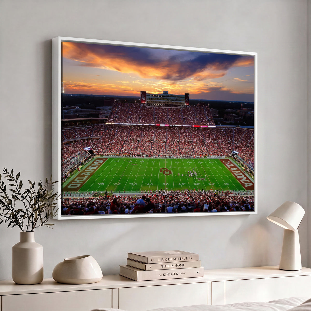 51457497-MGV-CV-36X24 - Oklahoma Sooners Stadium Wall Art Canvas Print, College Football Decor