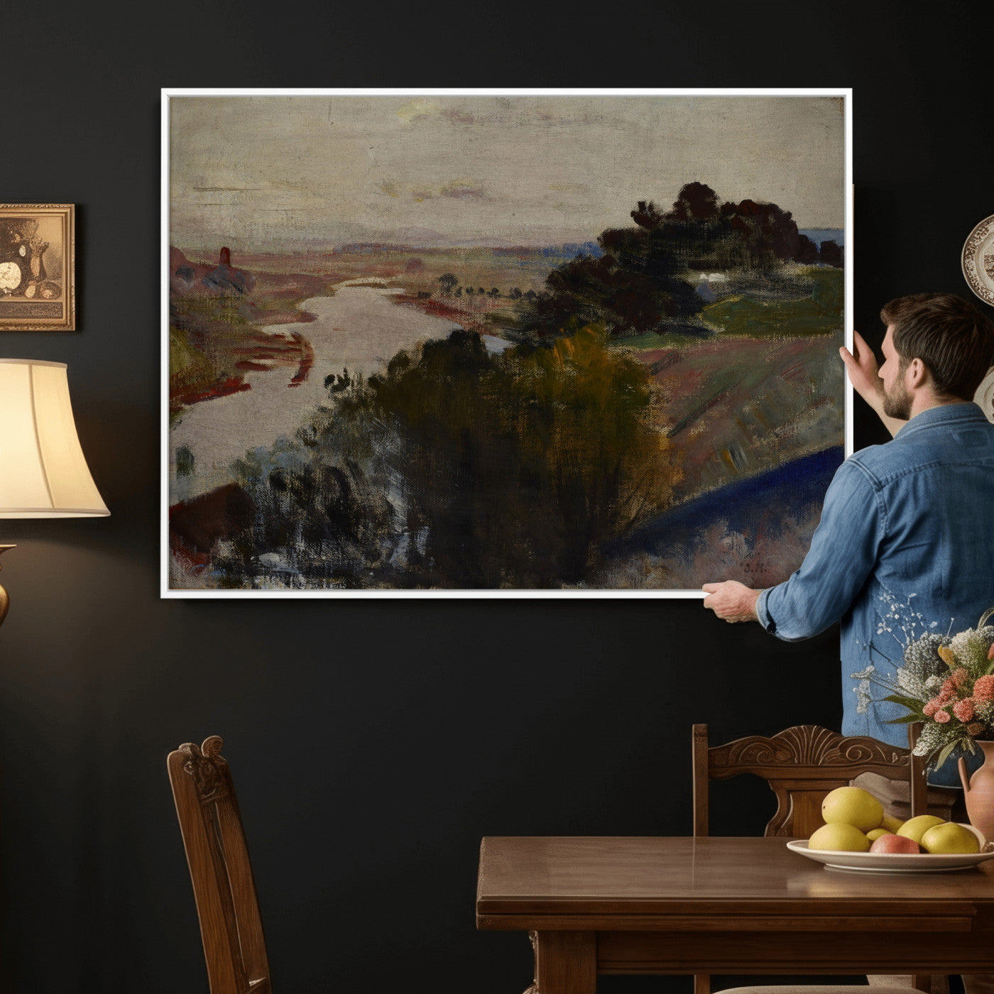 55507874-MGV-CV-36X24 - Jacek Malczewski Landscape at the Vistula Wall Art Canvas Print