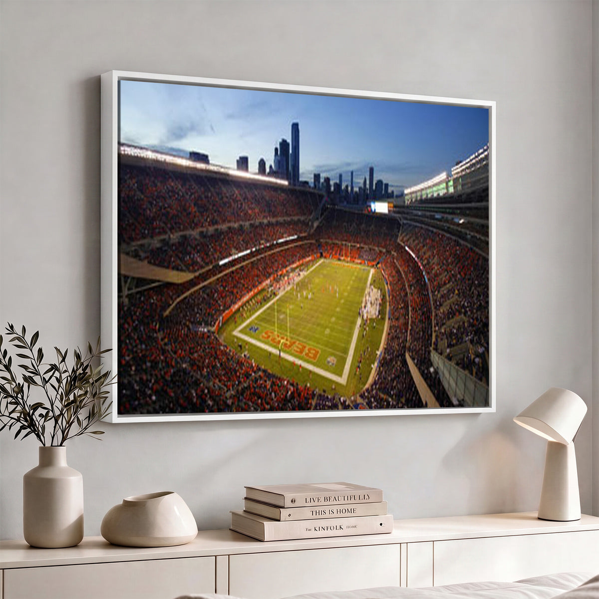 50691720-MGV-CV-36X24 - Chicago Bears Soldier Field Canvas Wall Art, NFL Stadium Panorama Print, Football Arena Photography for Sports Fans