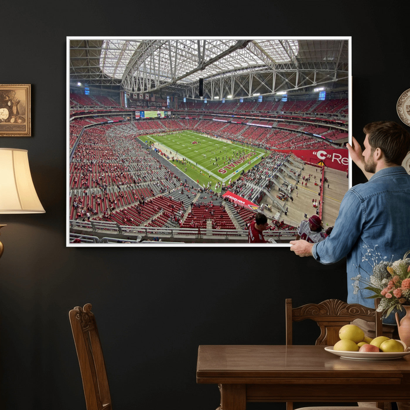 30579717-MGV-CV-36X24 - State Farm Stadium Canvas Wall Art, Arizona Cardinals Football Stadium Print, Glendale NFL Arena Panorama Artwork