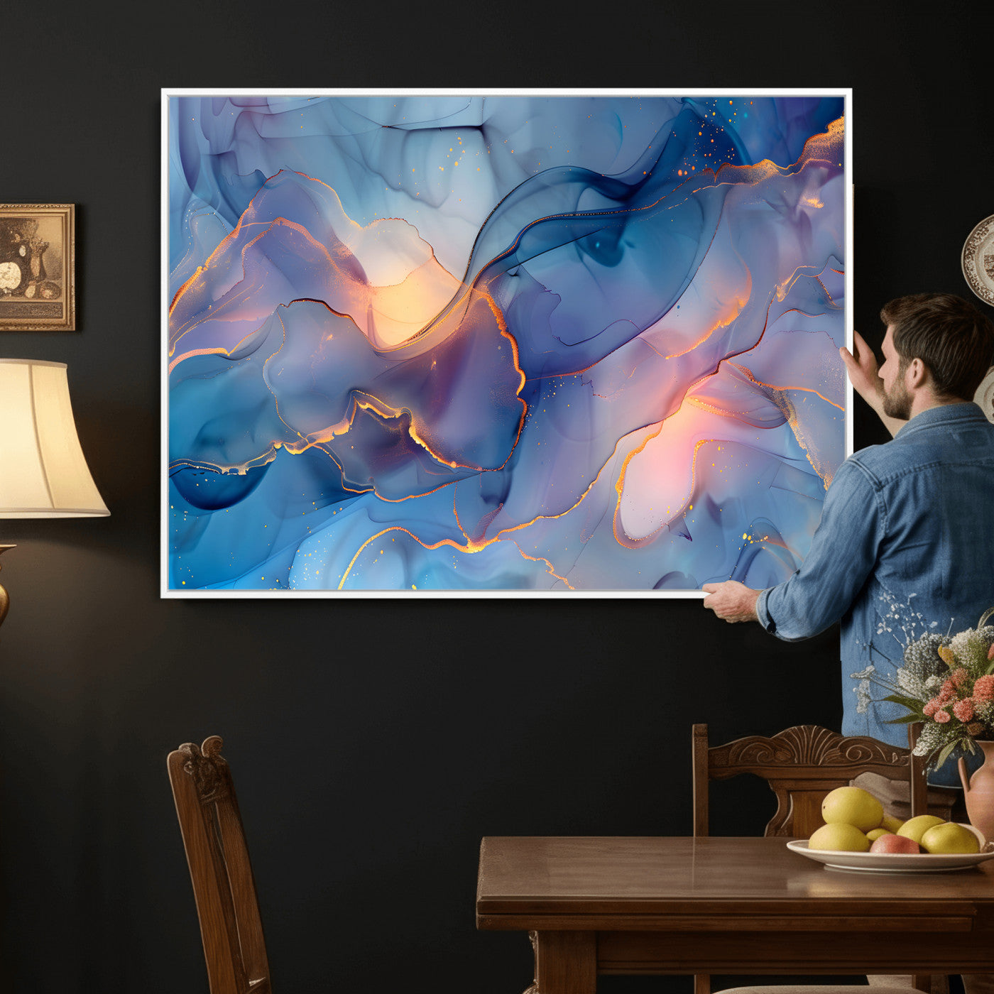 13710509-MGV-CV-36X24 - Colorful Abstract Canvas Wall Art Print, Vibrant Popup Color Art Print