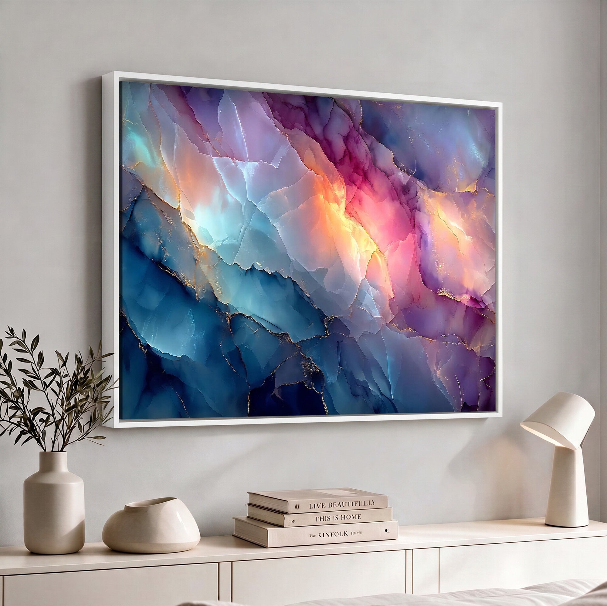 28163849-MGV-CV-36X24 - Colorful Abstract Canvas Wall Art Print, Vibrant Popup Color Art Print