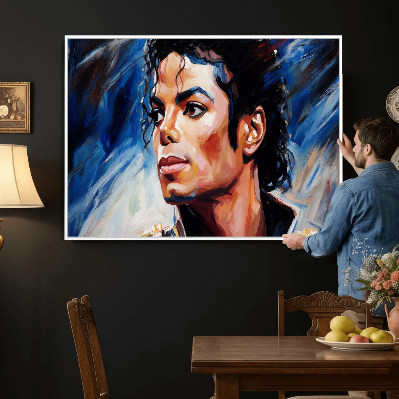 51466481-MGV-CV-36X24 - Abstract Michael Jackson Photo Wall Art Canvas Print