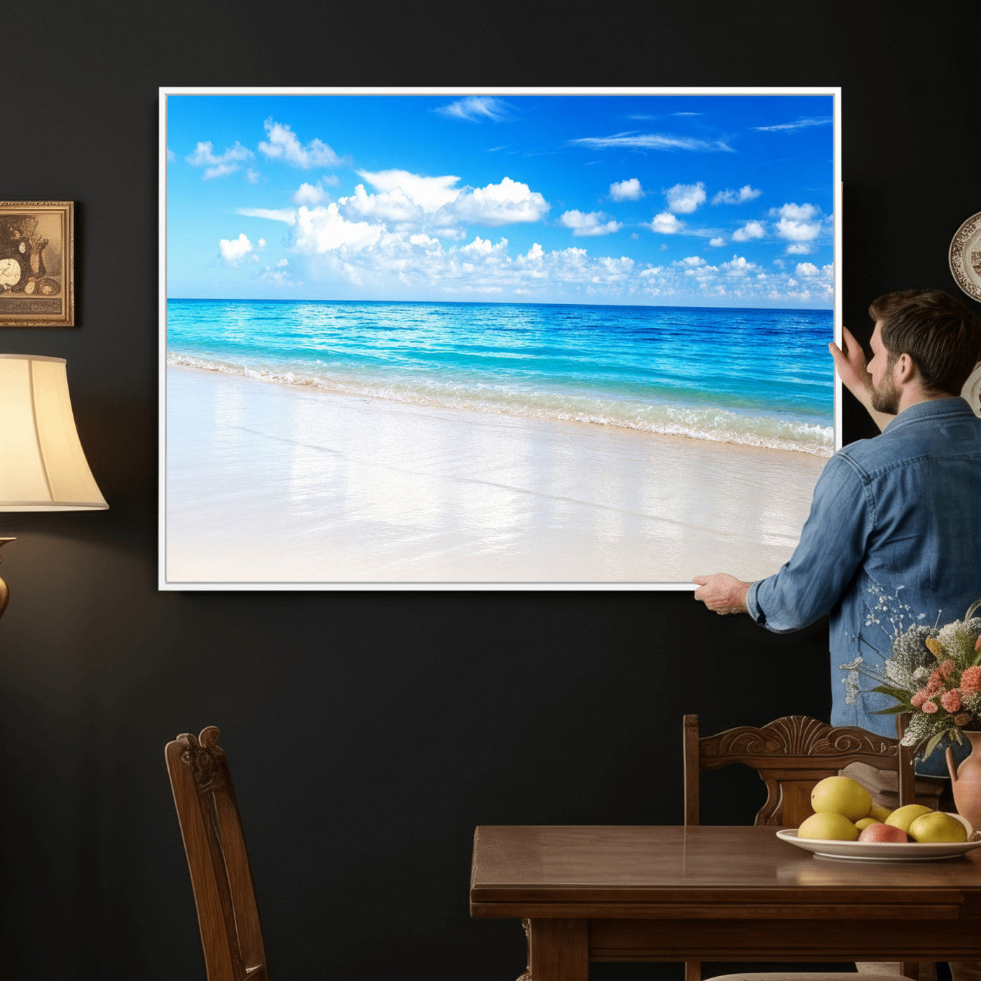 67491909-MGV-CV-36X24 - Tropical Beach Ocean Wall Art Canvas Print for Home Decor
