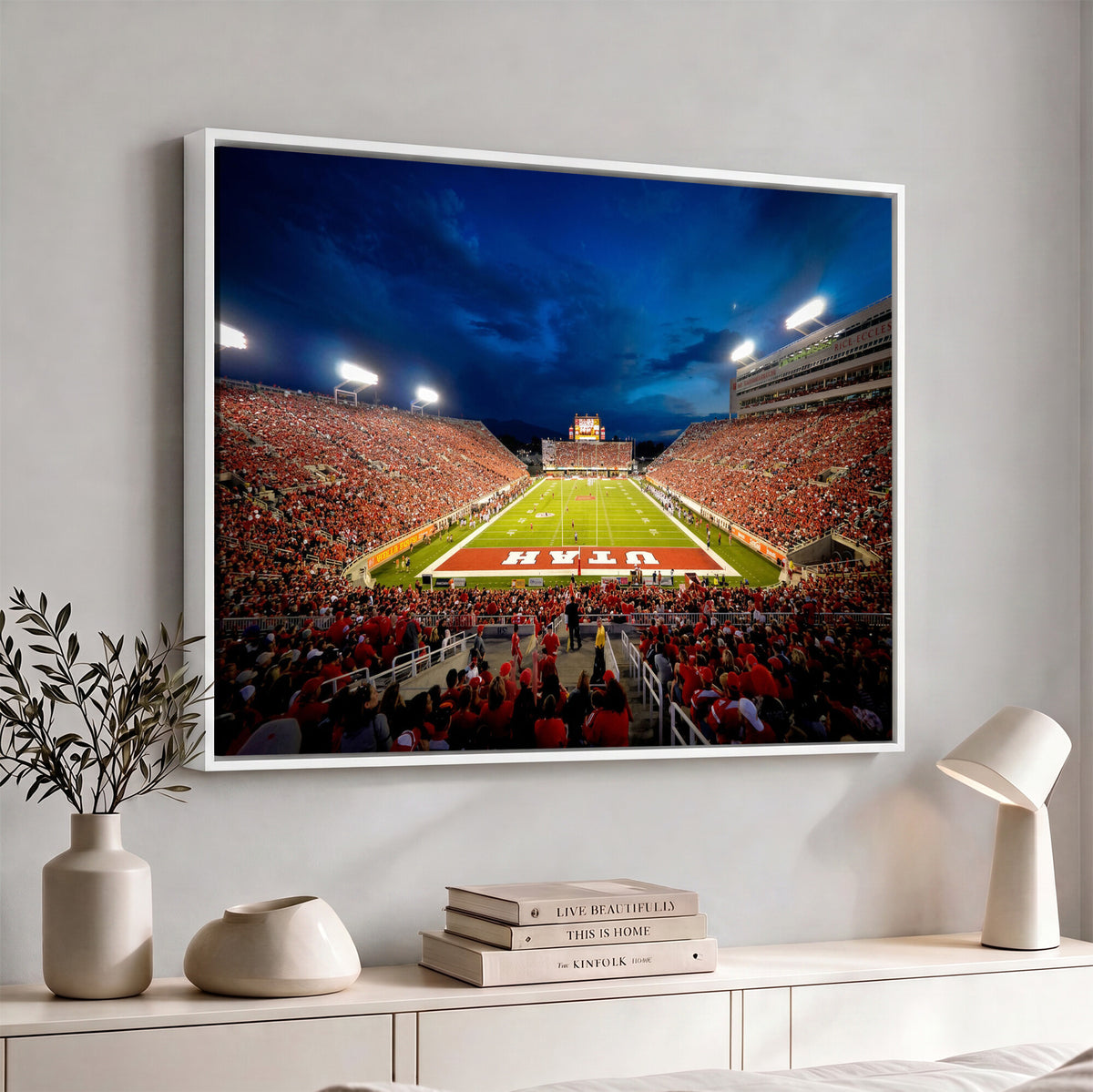74019251-MGV-CV-36X24 - Rice-Eccles Stadium Wall Art Canvas Print - Utah Salt Lake City Stadium Print