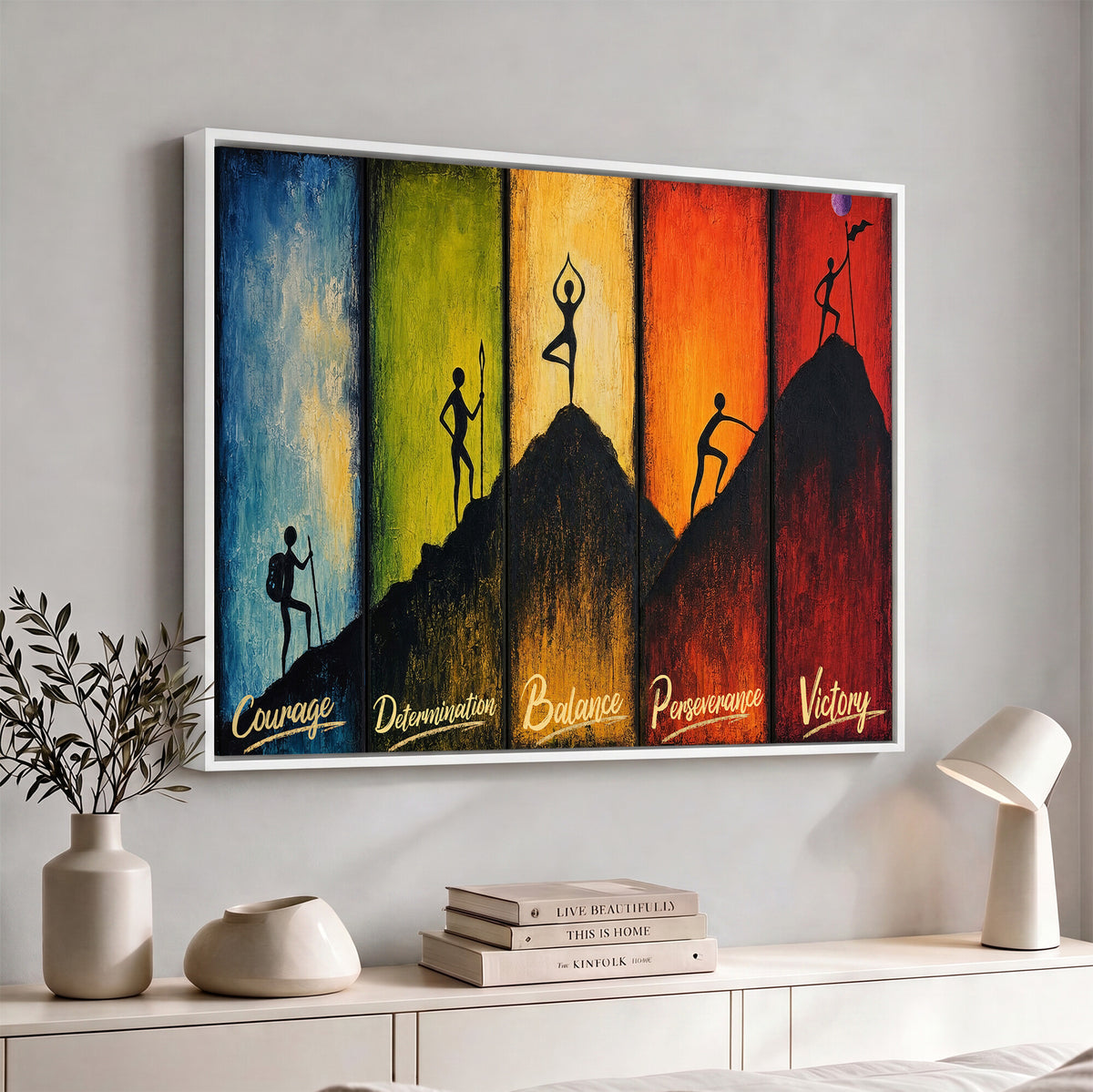 59418630-MGV-CV-36X24 - Success Journey Courage to Victory Wall Art Canvas Print - Motivational Office Decor