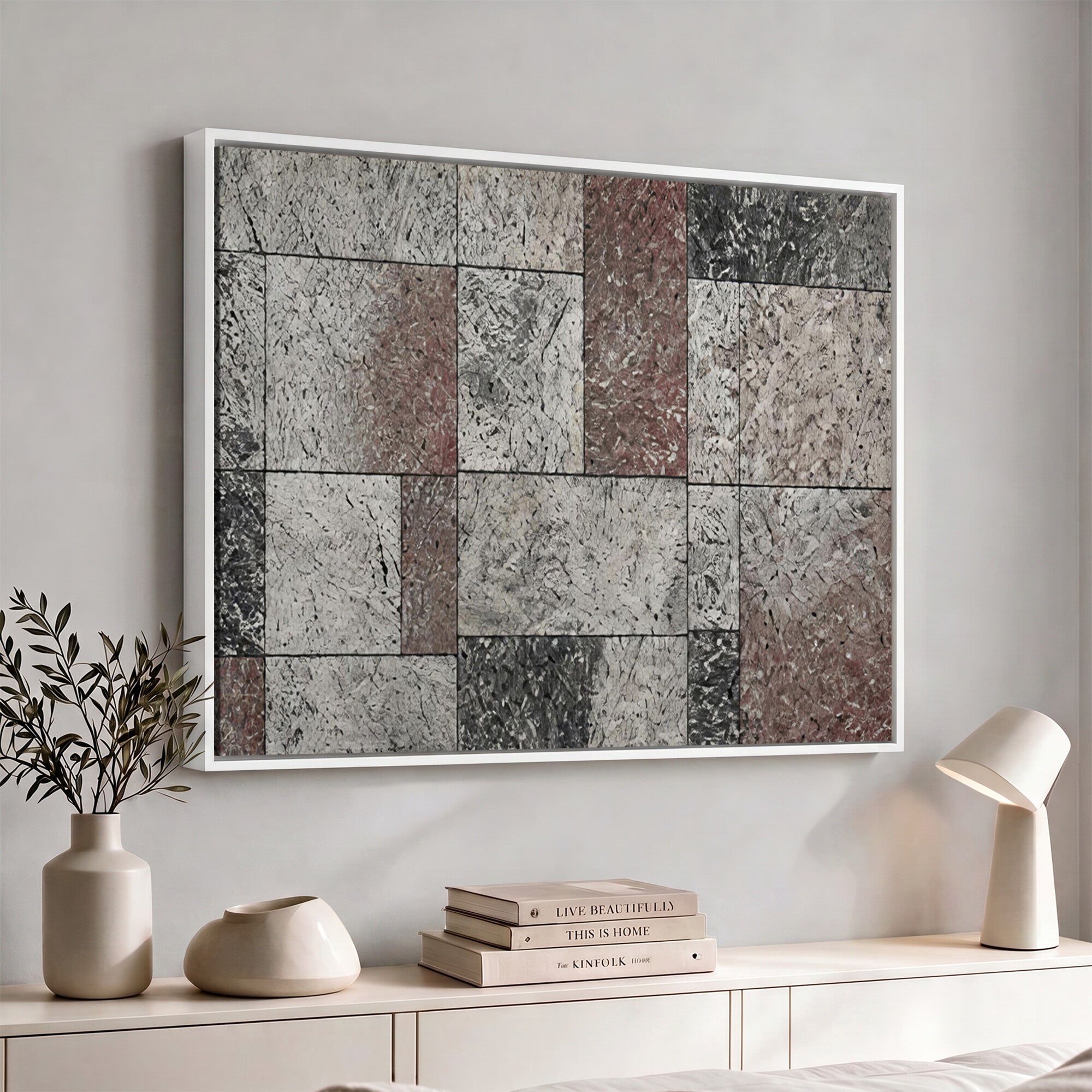 60787024-MGV-CV-36X24 - Modern Abstract Landscape Canvas Wall Art, Minimalist Nature Printing